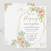 Invitation de réception de mariage intime floral r (Devant / Derrière)