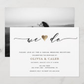 Invitation de réception de mariage juste mariés (Devant / Derrière)