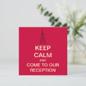 Invitation de réception de mariage KEEP CALM (Roug (Debout devant)