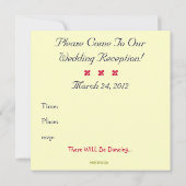 Invitation de réception de mariage KEEP CALM (Roug (Dos)
