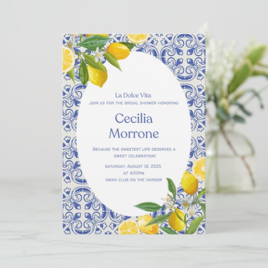 Invitation de Réception de Mariage La Dolce Vita (Debout devant)