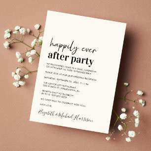 Invitation de réception de mariage moderne minimal