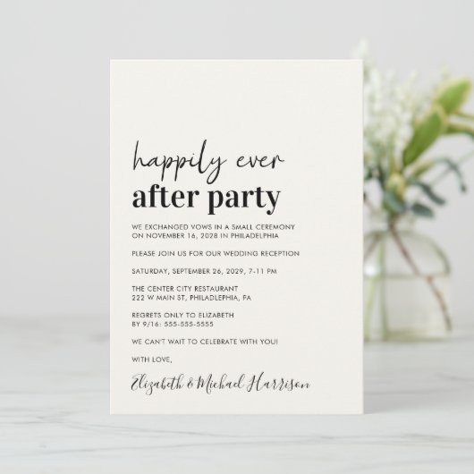 Invitation de réception de mariage moderne minimal (Debout devant)