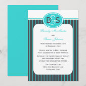 Invitation de réception de mariage -- Monogramme b (Devant / Derrière)