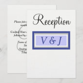 Invitation de réception de mariage Monogramme Perv (Devant / Derrière)