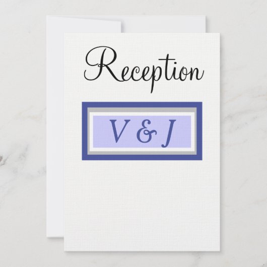 Invitation de réception de mariage Monogramme Perv (Devant)
