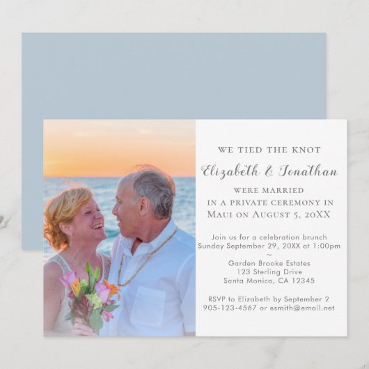 Invitation de réception de mariage Nous avons noué (Devant / Derrière)