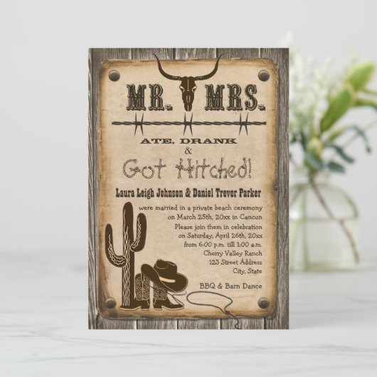 Invitation de réception de mariage occidental en b (Debout devant)