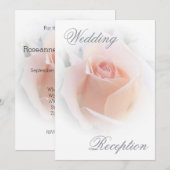 Invitation de réception de mariage Peach rose Rose (Devant / Derrière)