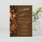 Invitation de réception de mariage photo florale e (Debout devant)