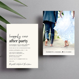 Invitation de réception de mariage photo minimale