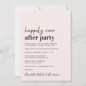 Invitation de réception de mariage rose minimalist (Devant)