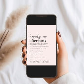 Invitation de réception de mariage rose minimalist