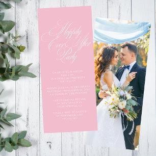 Invitation de réception de mariage Rose pâle pour