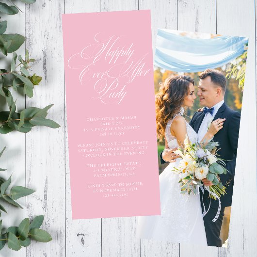 Invitation de réception de mariage Rose pâle pour 