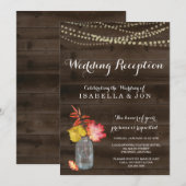 Invitation de réception de mariage rustique d'auto (Devant / Derrière)