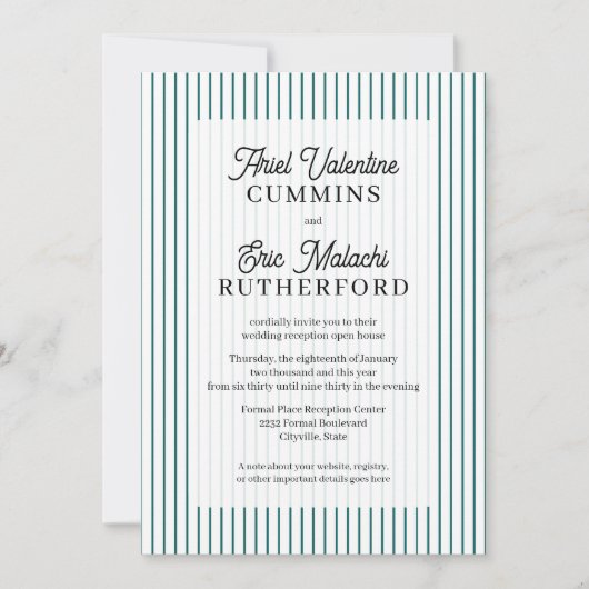 Invitation de réception de mariage rustique de cam (Devant)