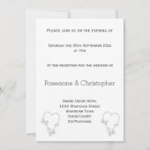 Invitation de réception de mariage Silver Heart Bu (Dos)