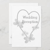 Invitation de réception de mariage Silver Heart Bu (Devant / Derrière)