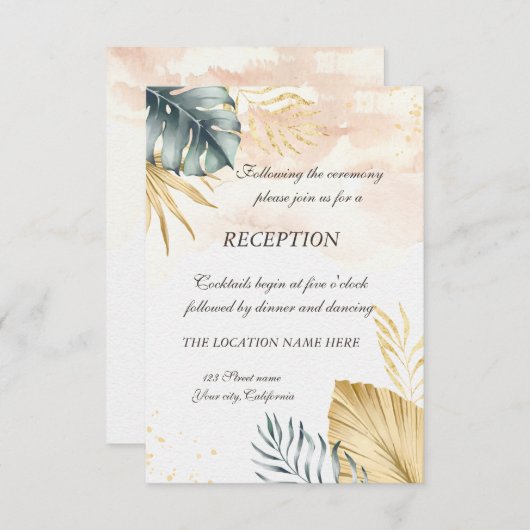 Invitation de réception de mariage sur la plage au (Devant / Derrière)