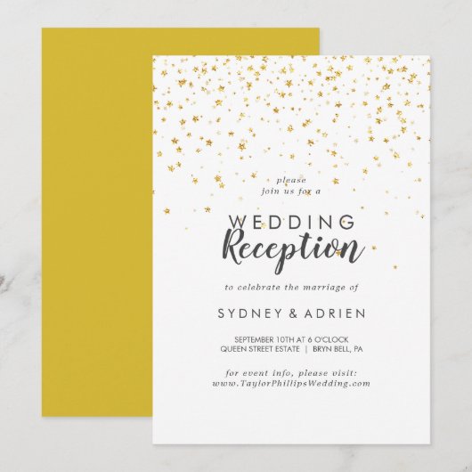 Invitation de réception de mariage uniquement avec (Devant / Derrière)