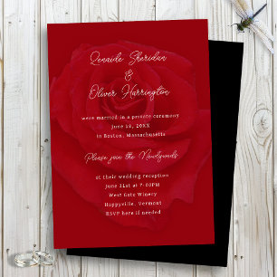 Invitation de réception de mariage uniquement Rose
