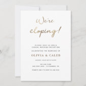Invitation de réception de mariage We're Eloping (Devant)