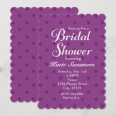 Invitation de RECEPTION de MARIEe à pois violets (Devant / Derrière)