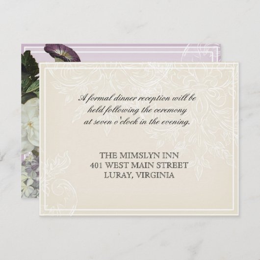 Invitation de réception du mariage de Glory Hydran (Devant / Derrière)