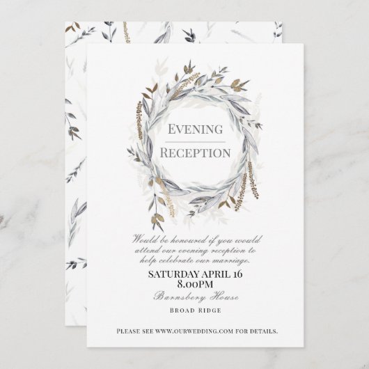 Invitation de réception du soir pour mariage, Dusk (Devant / Derrière)