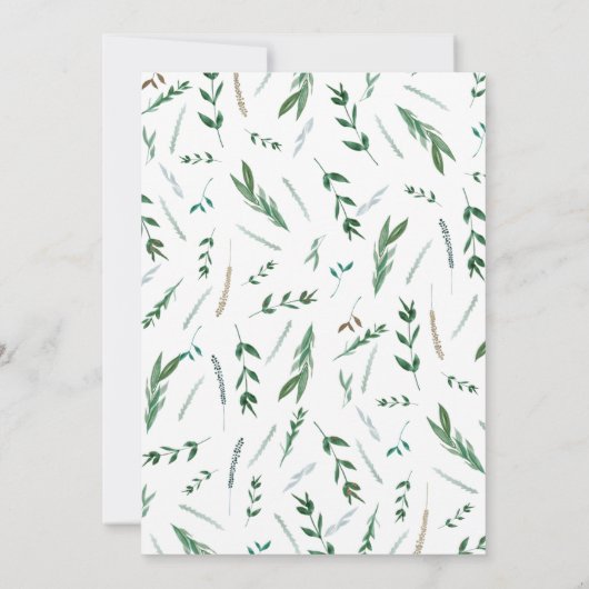 Invitation de réception du soir pour mariage, Vert (Dos)