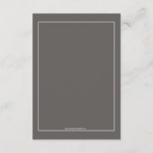 Invitation de réception en gris moderne (Dos)