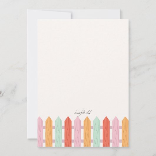 Invitation de réception en plein air de clôture (Dos)