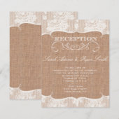 Invitation de réception en toile de jute imprimée  (Devant / Derrière)