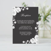 Invitation de réception - Floral noir et blanc (Debout devant)