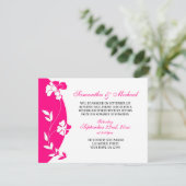 Invitation de réception florale abstraite rose vif (Debout devant)
