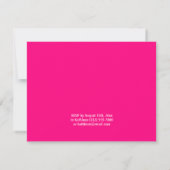 Invitation de réception florale abstraite rose vif (Dos)