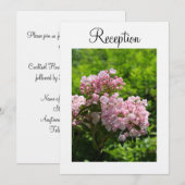 Invitation de réception mariage rose laurier des m (Devant / Derrière)