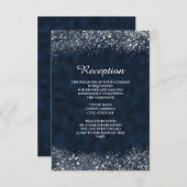 Invitation de réception Navy et blanc Stardust (Devant / Derrière)