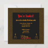 Invitation de réception Noir et or Noël (Dos)