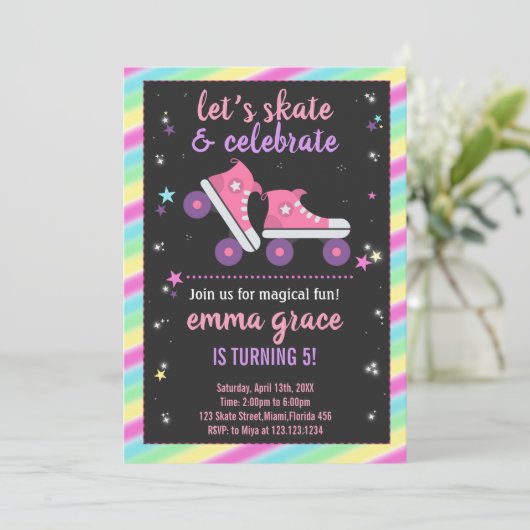 Invitation de réception personnalisable pour les f (Debout devant)