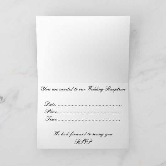 Invitation de réception Rose rouge (Intérieur)