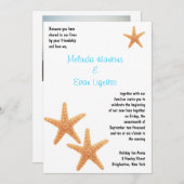 Invitation de réception Starfish (Devant / Derrière)