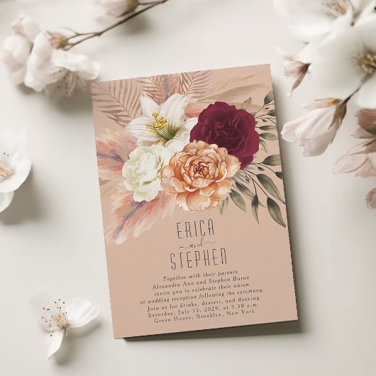 Invitation de réception uniquement Peach Fuzz