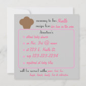 Invitation de recette de petit pain de bébé (Dos)