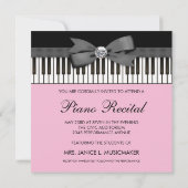 Invitation de récital aux touches de piano noires (Dos)
