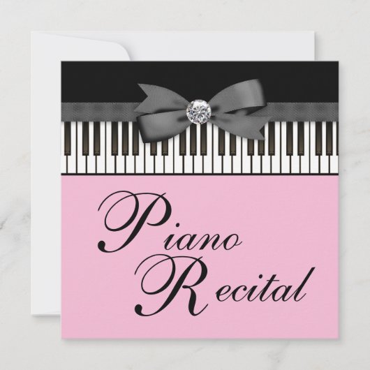 Invitation de récital aux touches de piano noires (Devant)