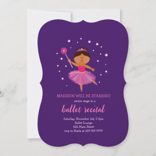 Invitation de Récital de Ballet Danseuse Ballerine (Devant)
