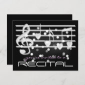 invitation de récital de musique de notes magiques (Devant / Derrière)