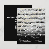 invitation de récital de notes de musique en noir  (Devant / Derrière)